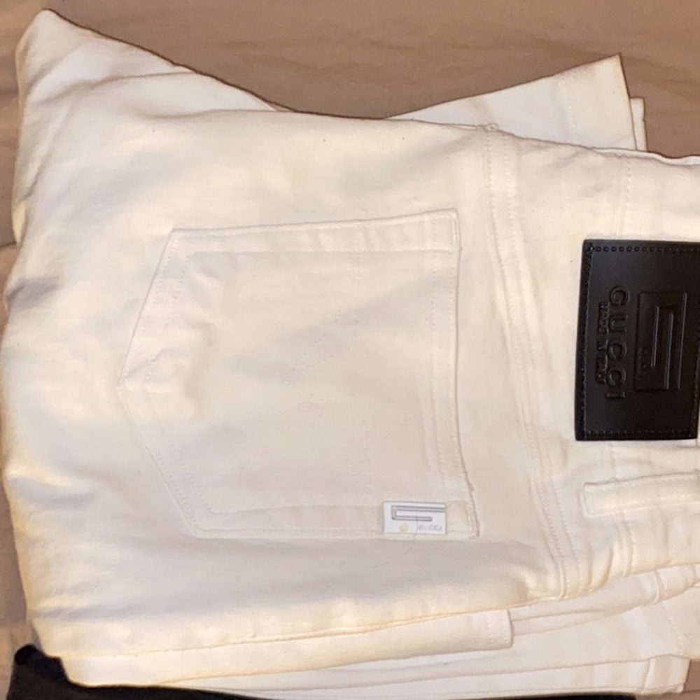 Authentic White Gucci Jeans